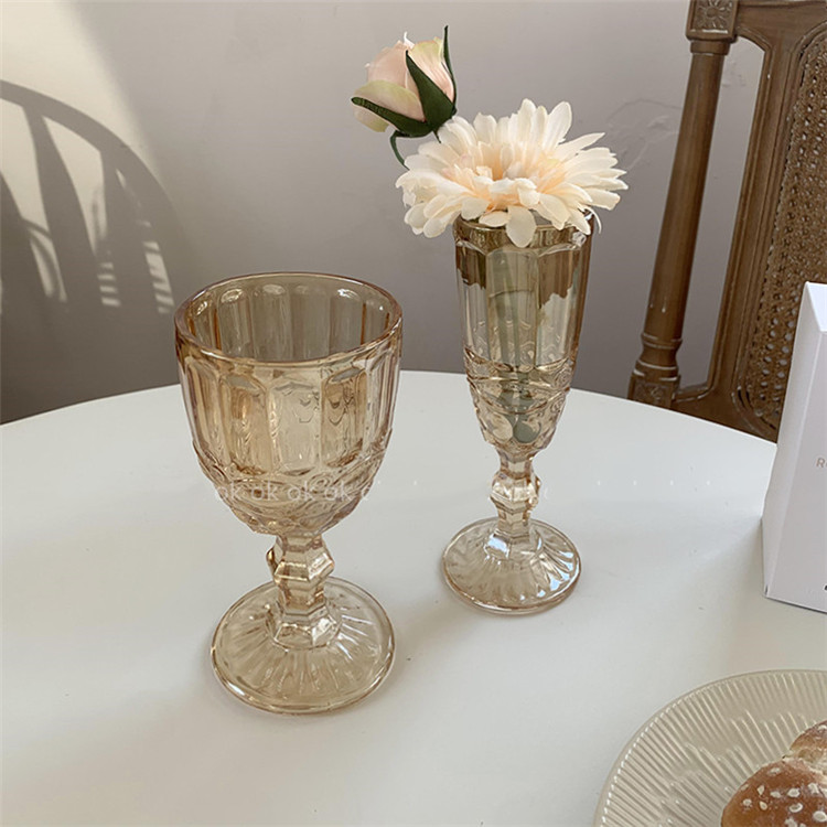 レトロ 赤ワイングラス 装飾 ワイングラス デザインセンス シャンパングラス ガラス